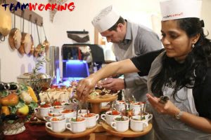 Team Cooking with finger food