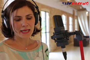 Corporate Song creation: woman singing